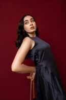 Robe midi en satin