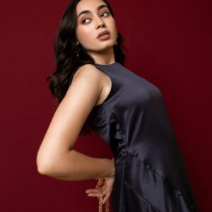 Robe midi en satin