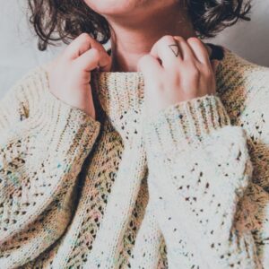 Pull en maille torsadée